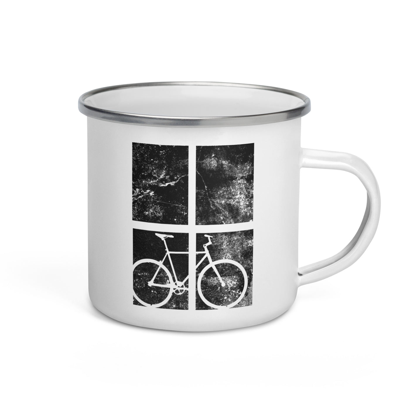 4 Rectangles - Cycling - Emaille Tasse fahrrad