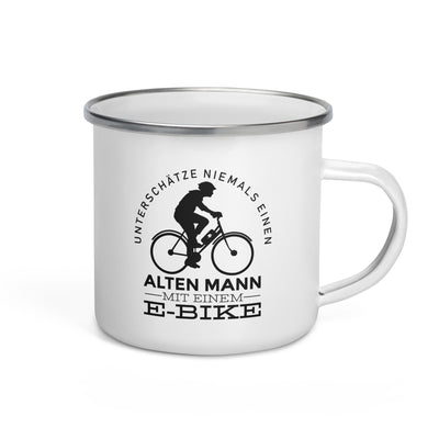 Alter Mann Mit Einem E-Bike - Emaille Tasse e-bike Default Title