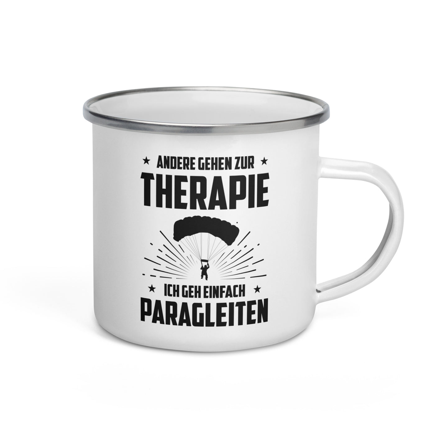 Andere Gehen Zur Therapie Ich Gen Einfach Paragleiten - Emaille Tasse berge Default Title