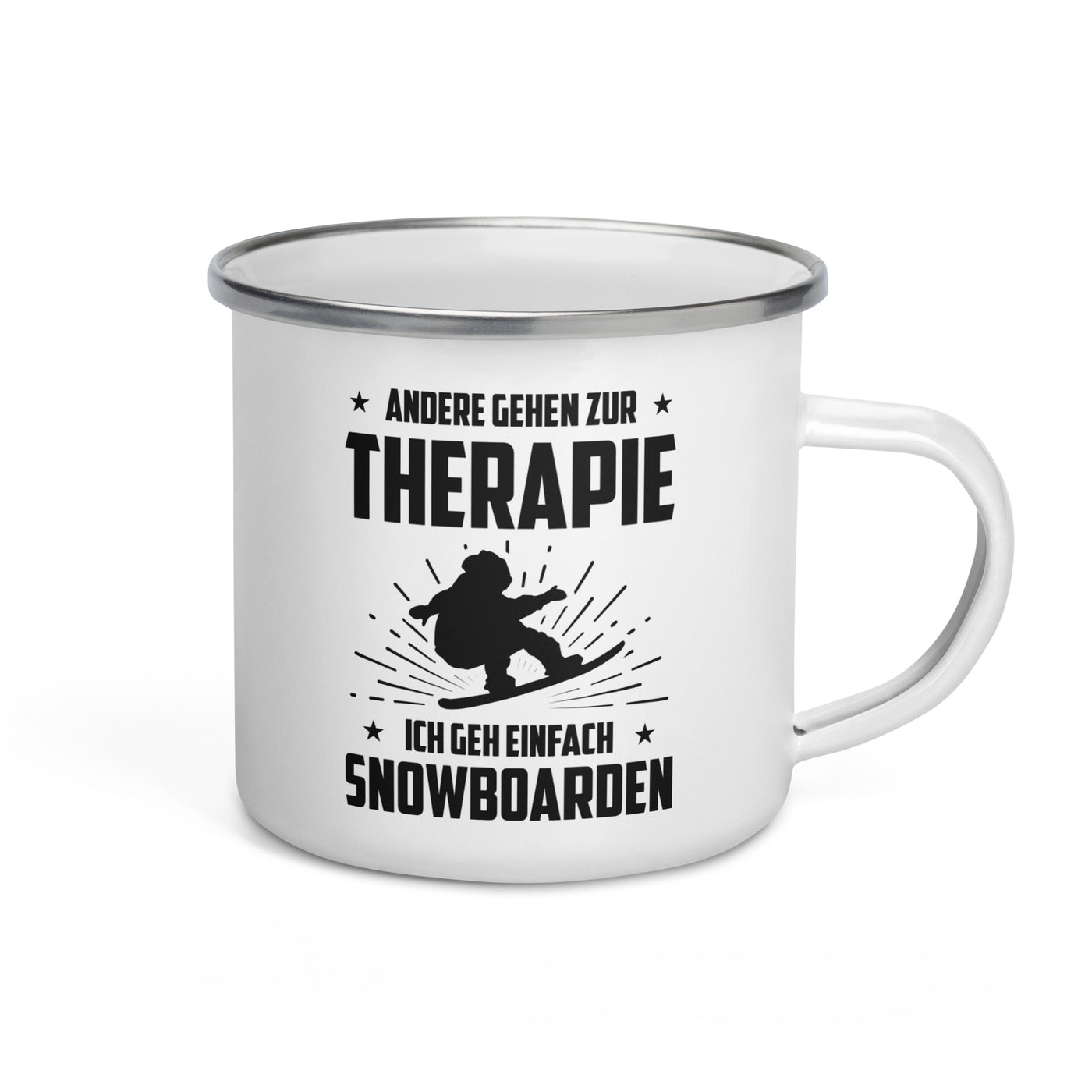 Andere Gehen Zur Therapie Ich Gen Einfach Snowboarden - Emaille Tasse snowboarden Default Title