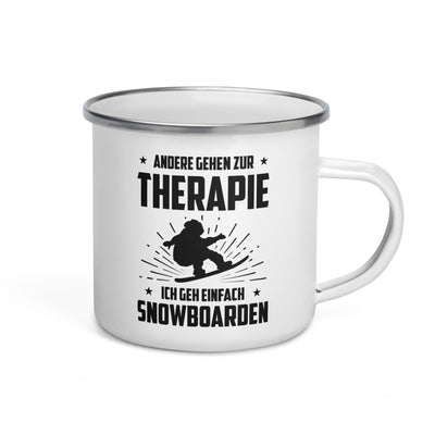 Andere Gehen Zur Therapie Ich Gen Einfach Snowboarden - Emaille Tasse snowboarden Default Title