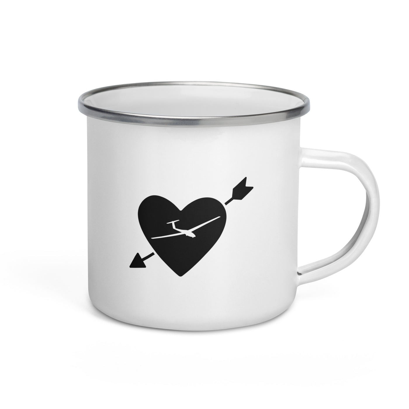 Arrow Heart And Sailplane - Emaille Tasse berge Default Title