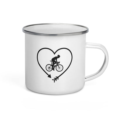 Arrow In Heartshape And Cycling 1 - Emaille Tasse fahrrad Default Title