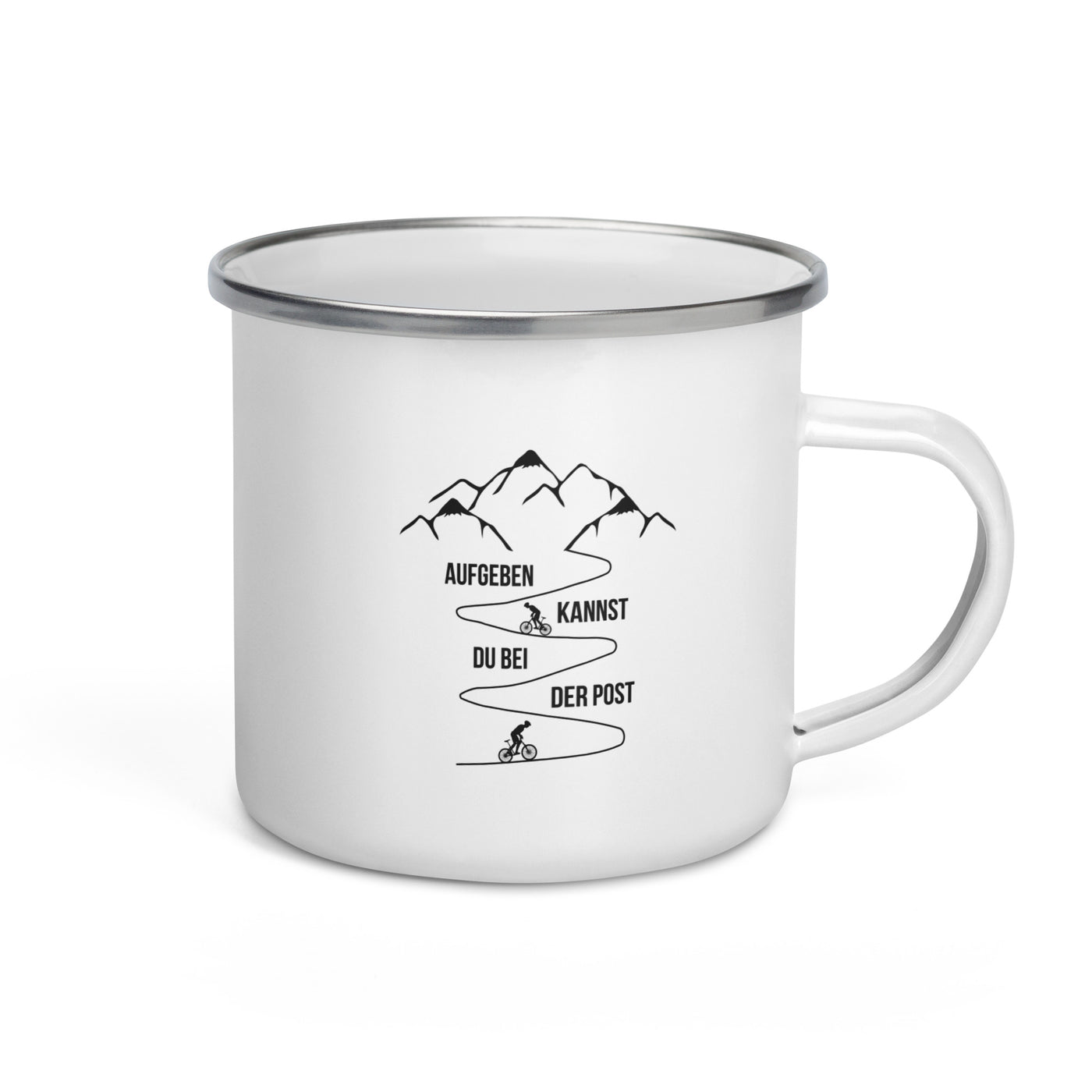 Aufgeben Kannst Du Bei Der Post - Mountainbiker - Emaille Tasse fahrrad mountainbike Default Title