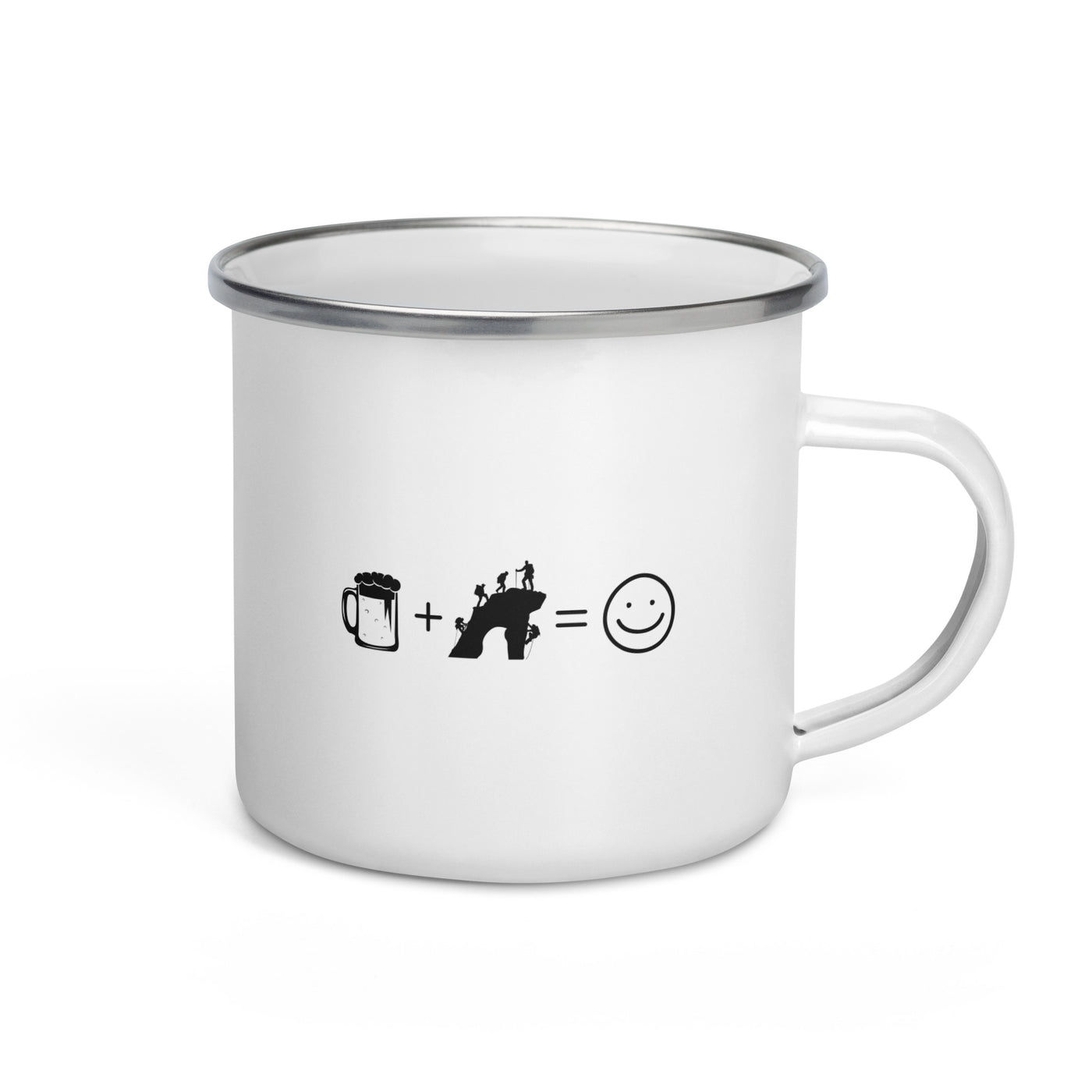 Beer Smile Face And Climbing - Emaille Tasse klettern Default Title