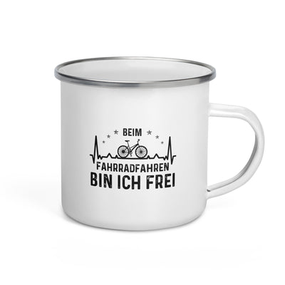 Beim Fahrradfahren Bin Ich Frel 1 - Emaille Tasse fahrrad Default Title