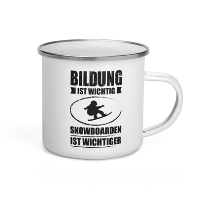 Bildung Ist Wichtig Snowboarden Ist Wichtiger - Emaille Tasse snowboarden Default Title