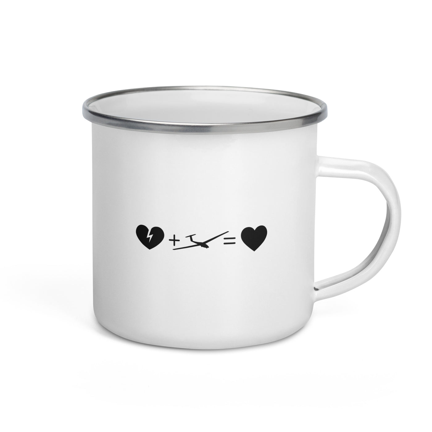 Broken Heart Heart And Sailplane - Emaille Tasse berge Default Title