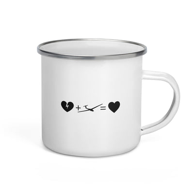 Broken Heart Heart And Sailplane - Emaille Tasse berge Default Title