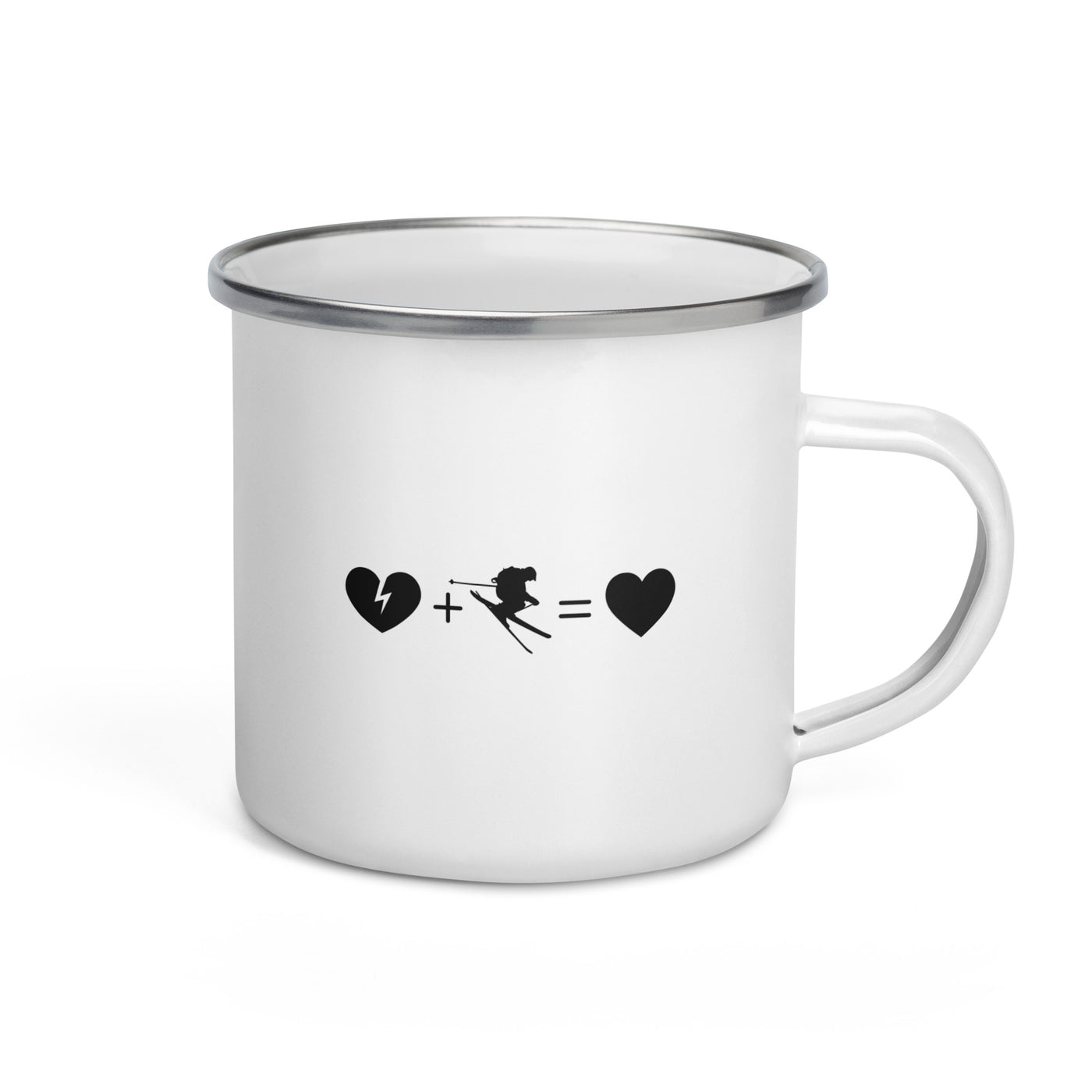 Broken Heart Heart And Skiing - Emaille Tasse ski Default Title