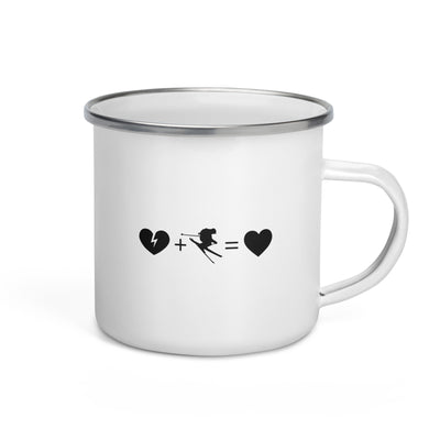 Broken Heart Heart And Skiing - Emaille Tasse ski Default Title