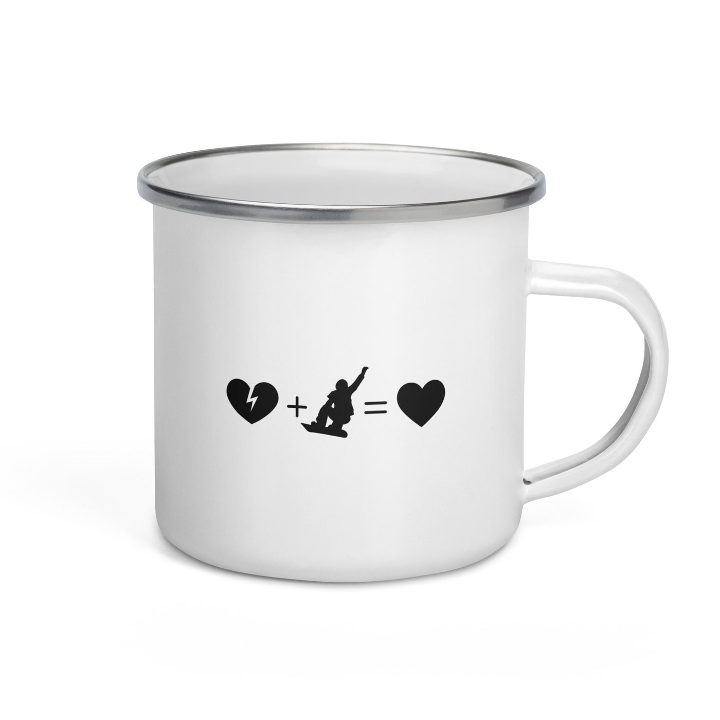 Broken Heart Heart And Snowboarding - Emaille Tasse snowboarden Default Title