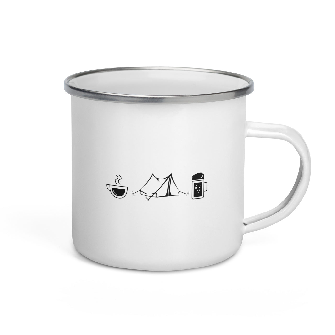 Coffee Beer And Camping - Emaille Tasse camping Default Title