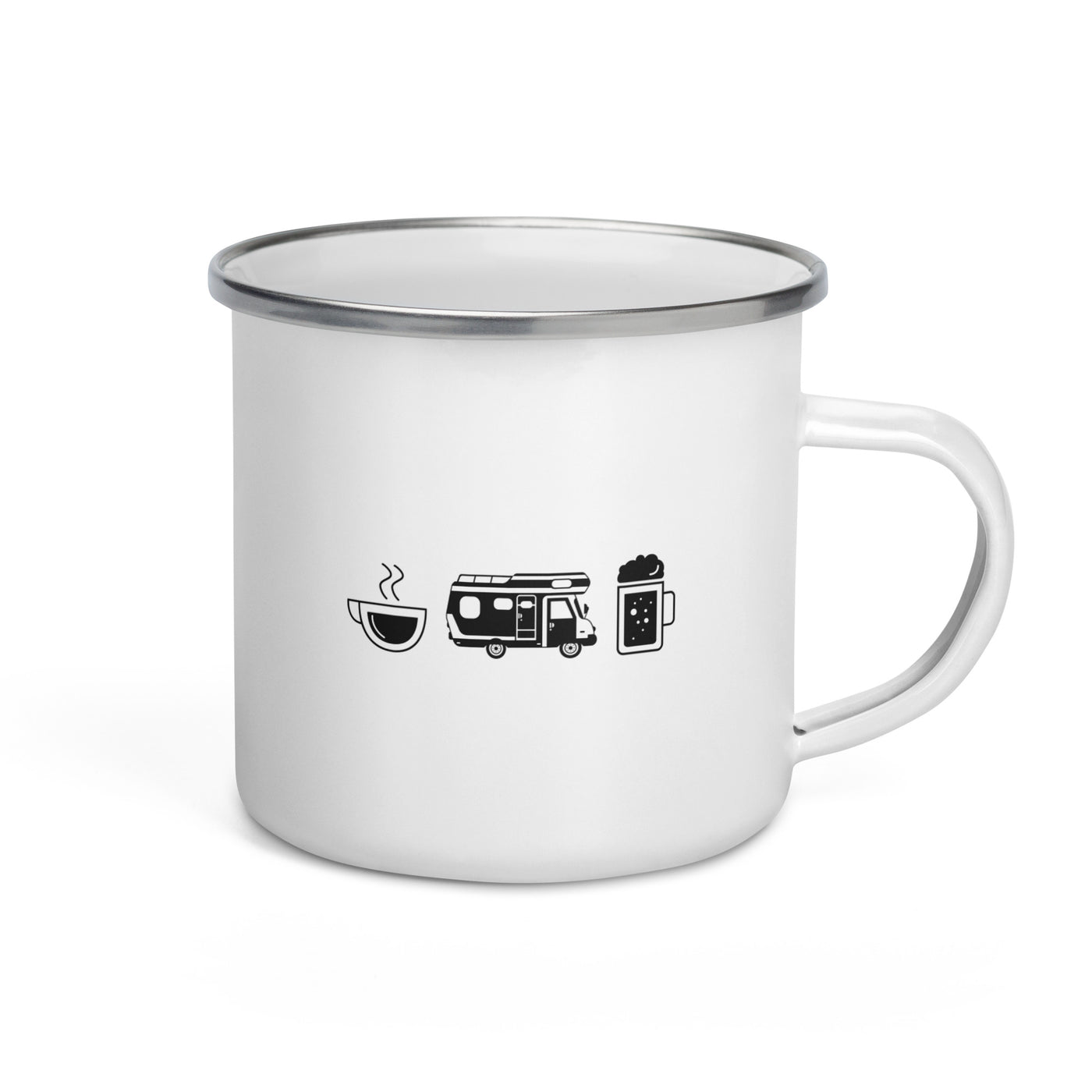 Coffee Beer And Camping - Emaille Tasse camping Default Title