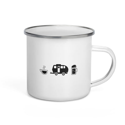 Coffee Beer And Camping - Emaille Tasse camping Default Title