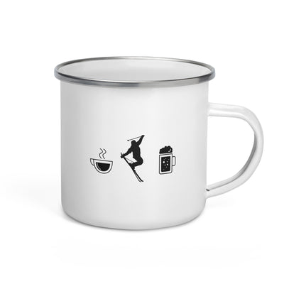 Coffee Beer And Skiing - Emaille Tasse ski Default Title