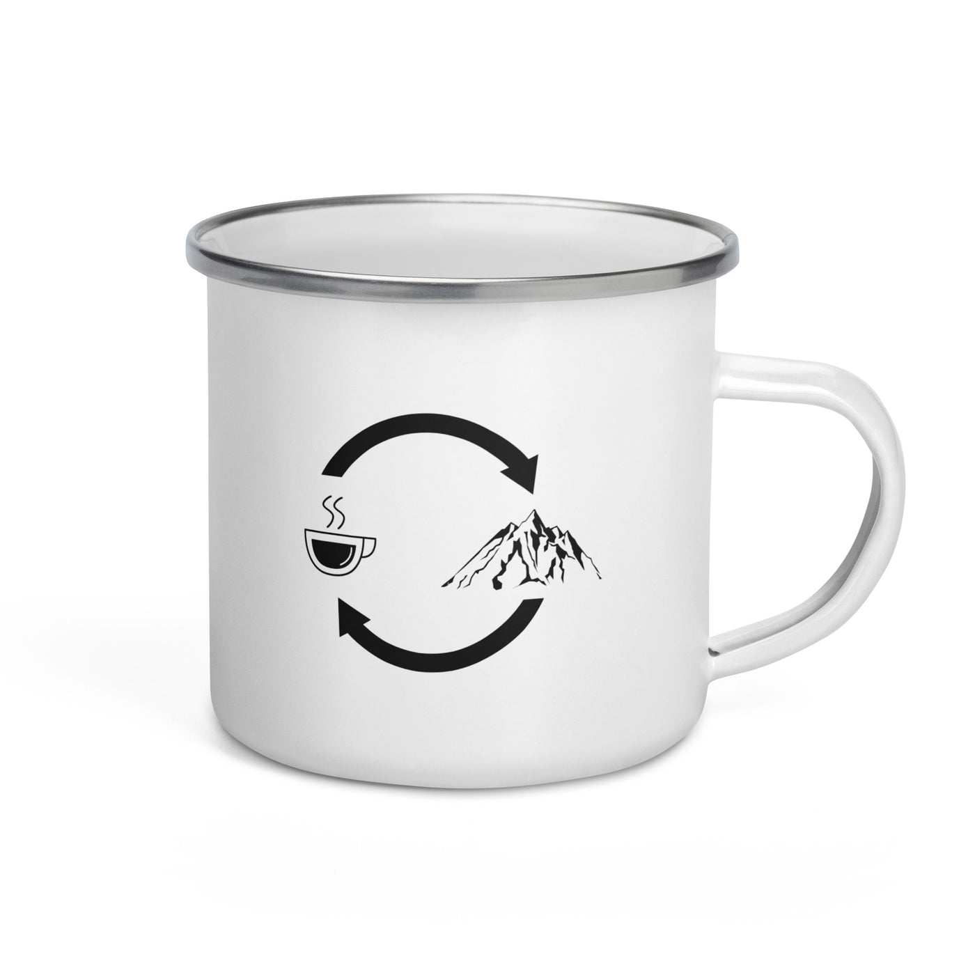 Coffee Loading Arrows And Mountain - Emaille Tasse berge Default Title