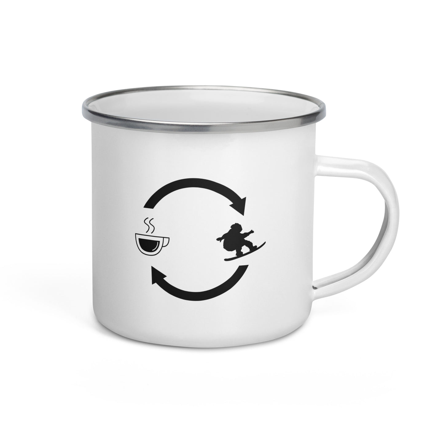 Coffee Loading Arrows And Snowboarding - Emaille Tasse snowboarden Default Title