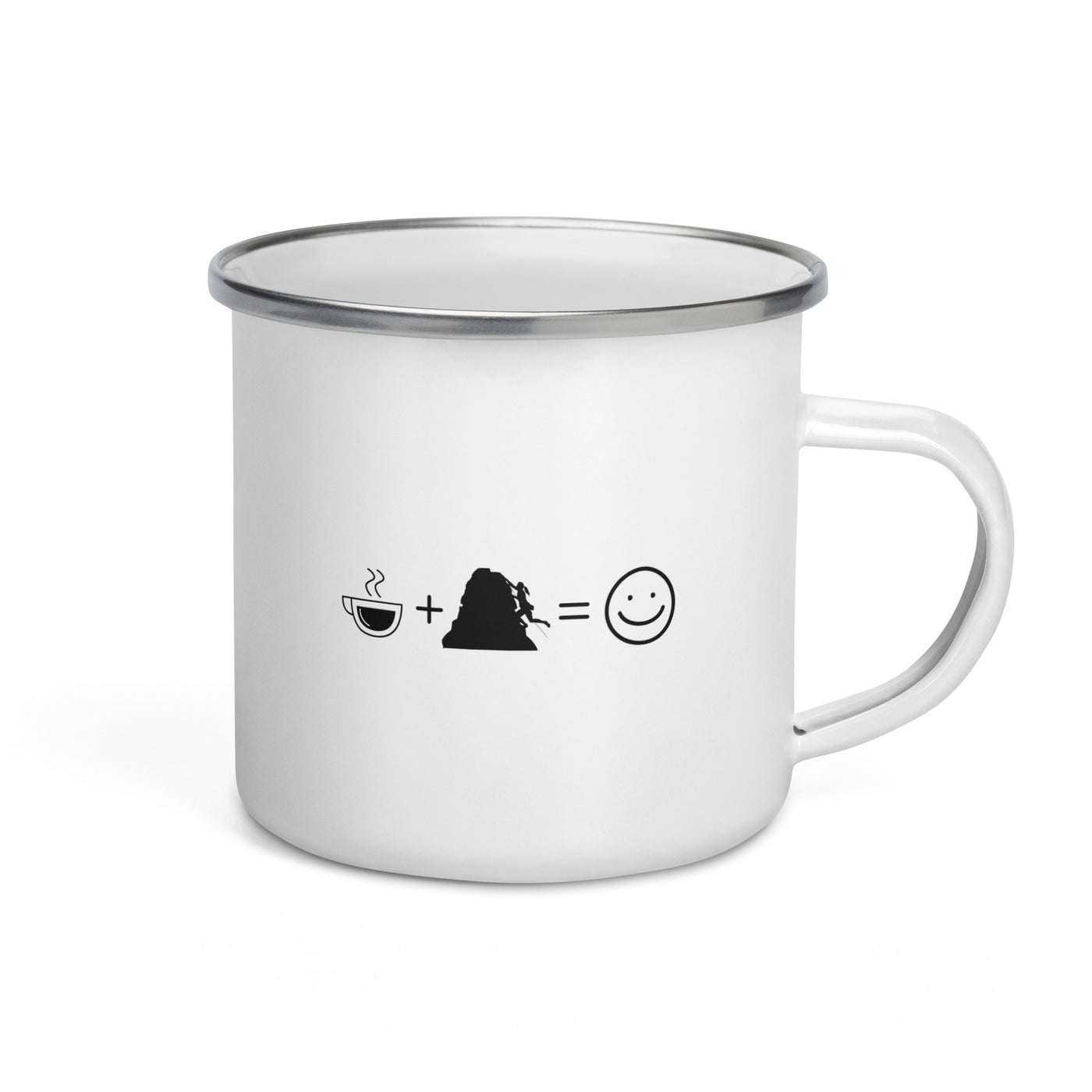 Coffee Smile Face And Climbing 1 - Emaille Tasse klettern Default Title