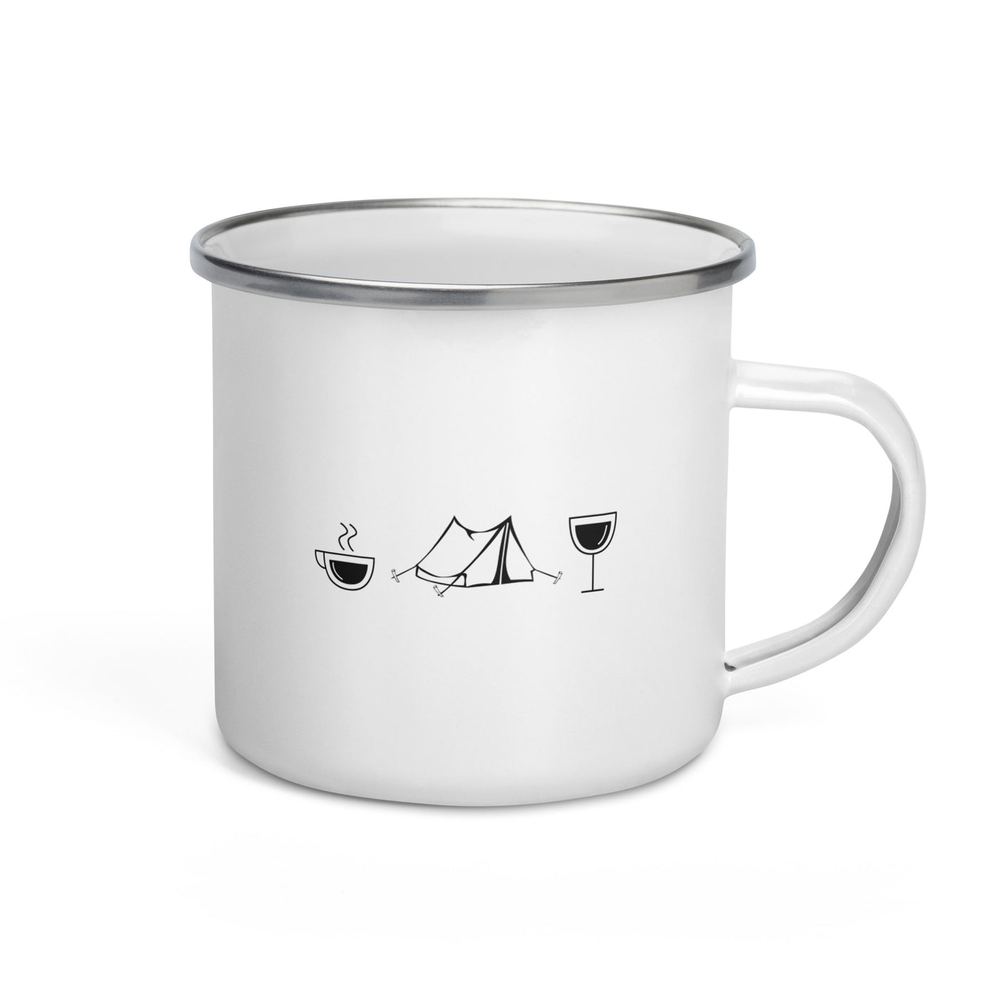 Coffee Wine And Camping - Emaille Tasse camping Default Title