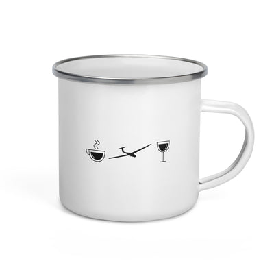 Coffee Wine And Sailplane - Emaille Tasse berge Default Title