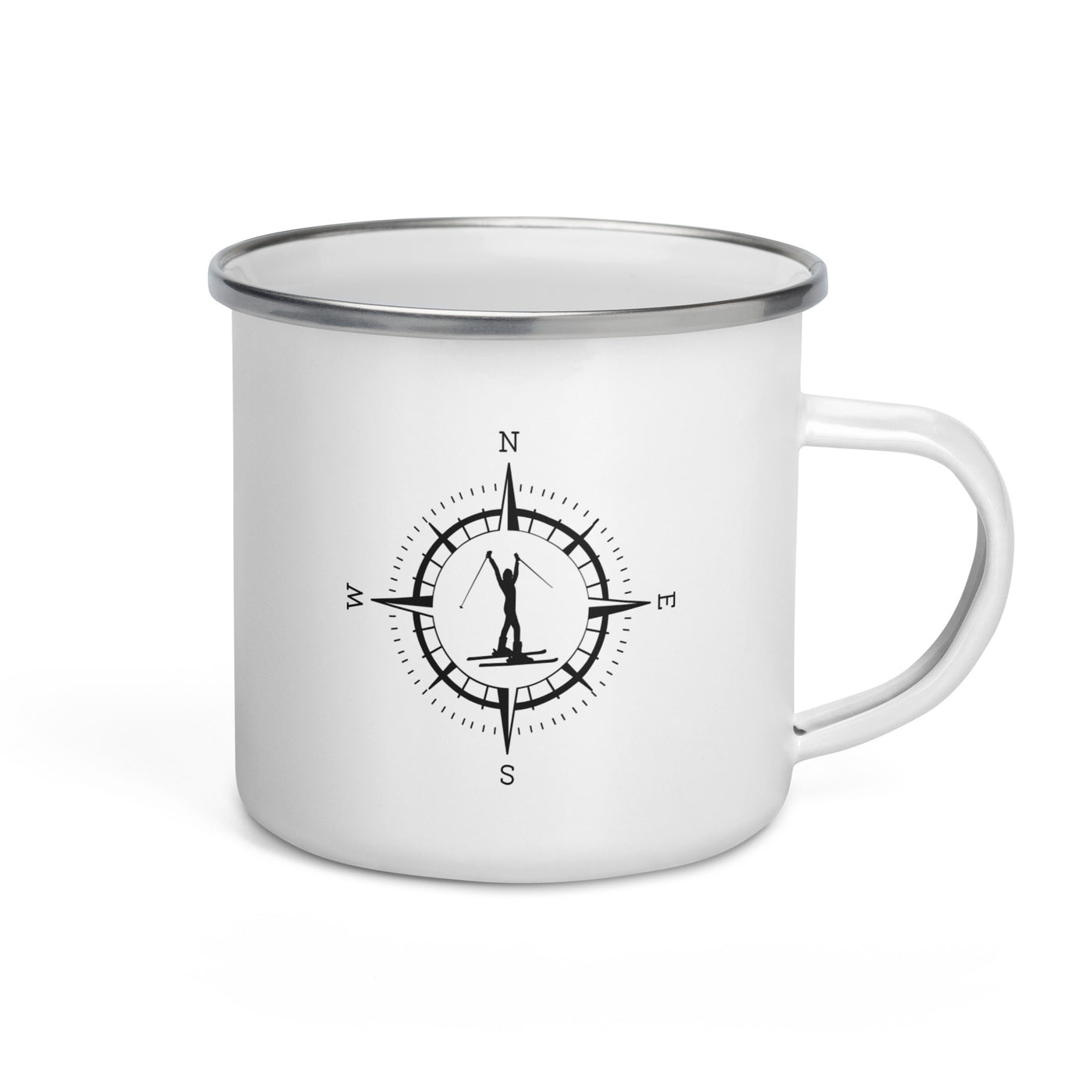 Compass And Skiing - Emaille Tasse ski Default Title