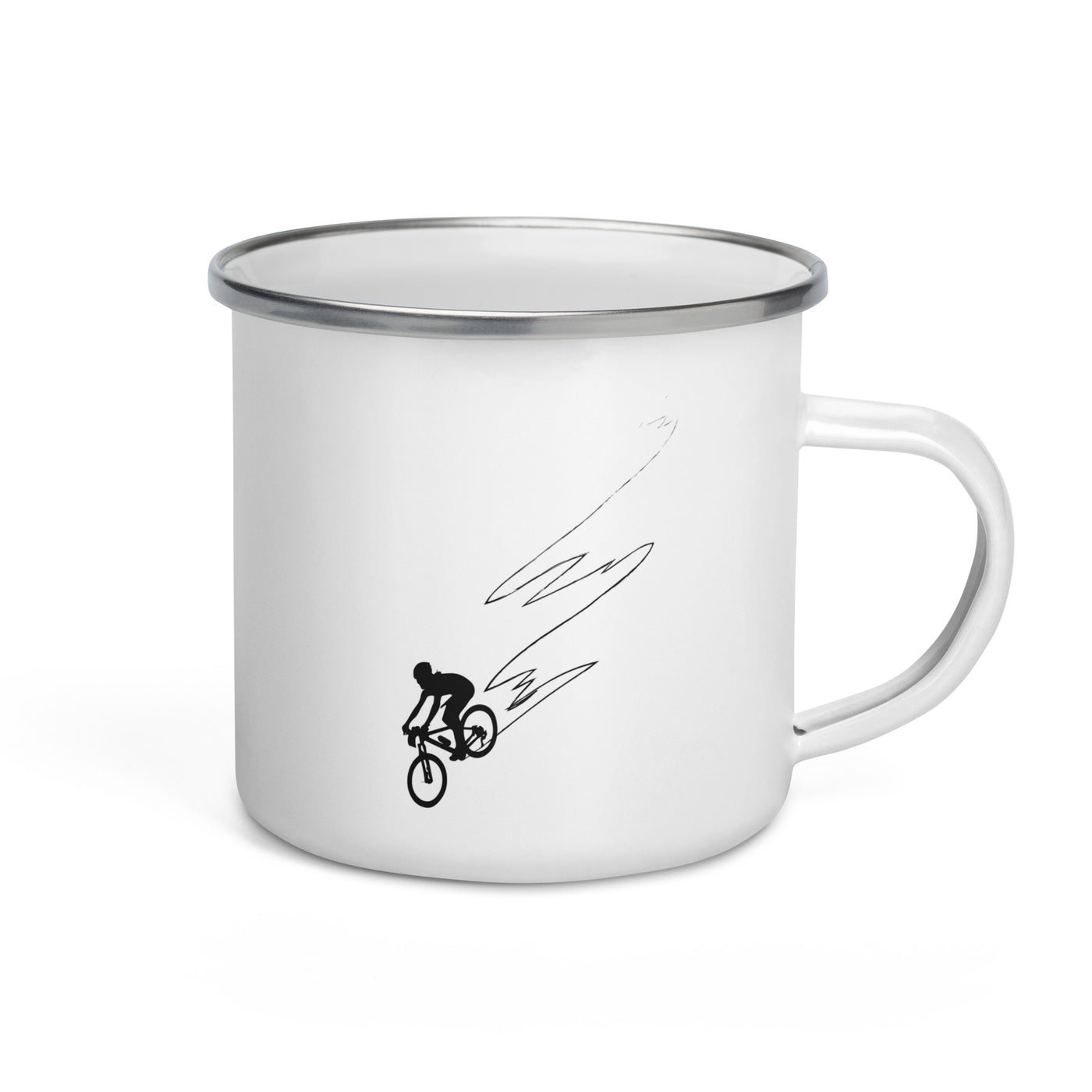 Curve Line - Cycling - Emaille Tasse fahrrad Default Title