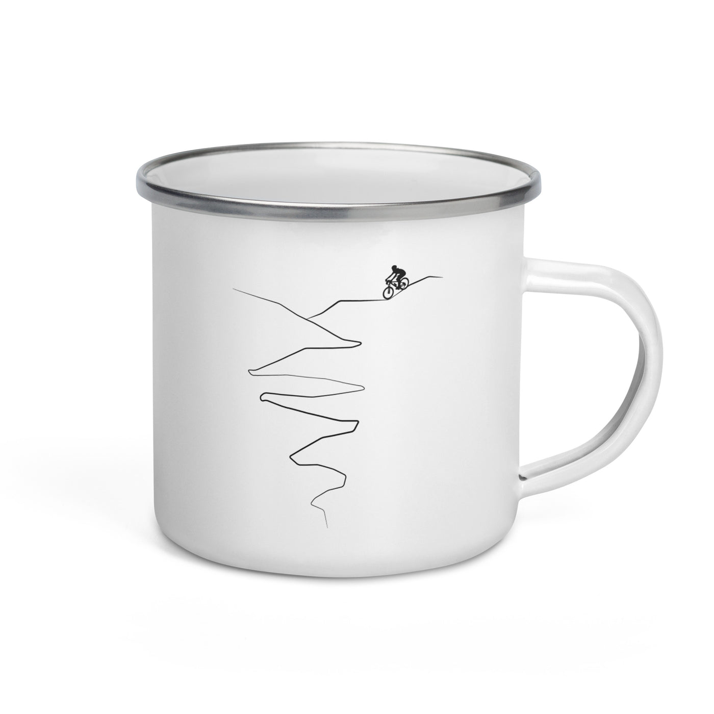 Curve Line - Cycling - Emaille Tasse fahrrad Default Title