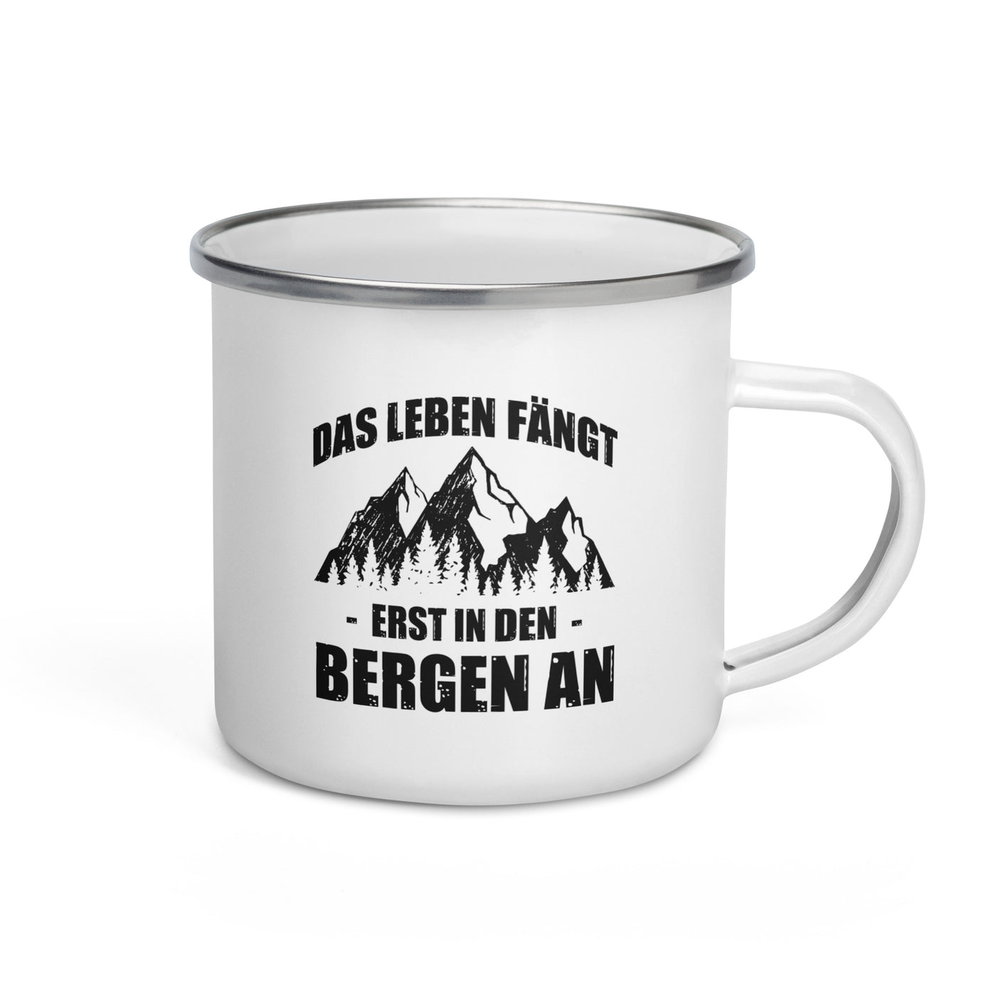 Das Leben Fangt Erst In Den Bergen An - Emaille Tasse berge Default Title