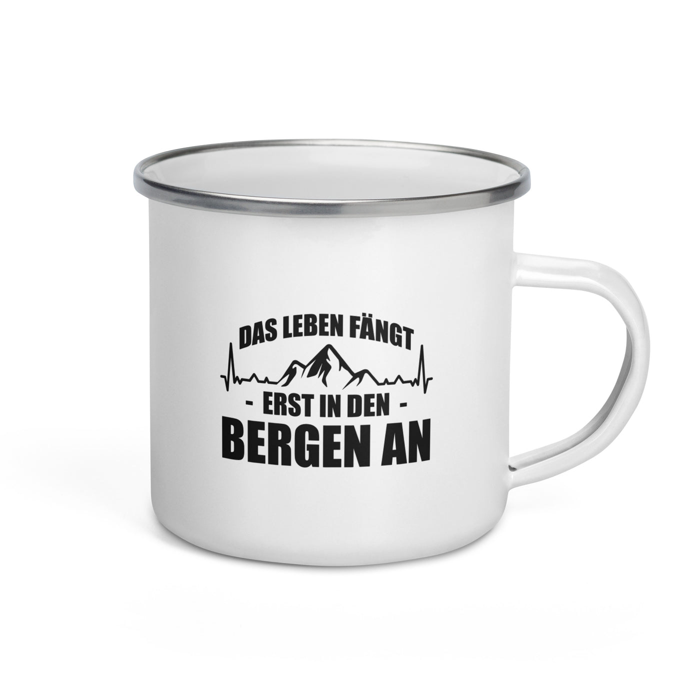 Das Leben Fangt Frst In Den Bergen An 1 - Emaille Tasse berge Default Title