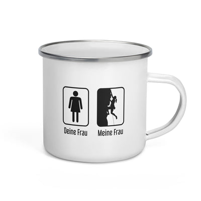 Deine Frau - Meine Frau - Emaille Tasse klettern Default Title