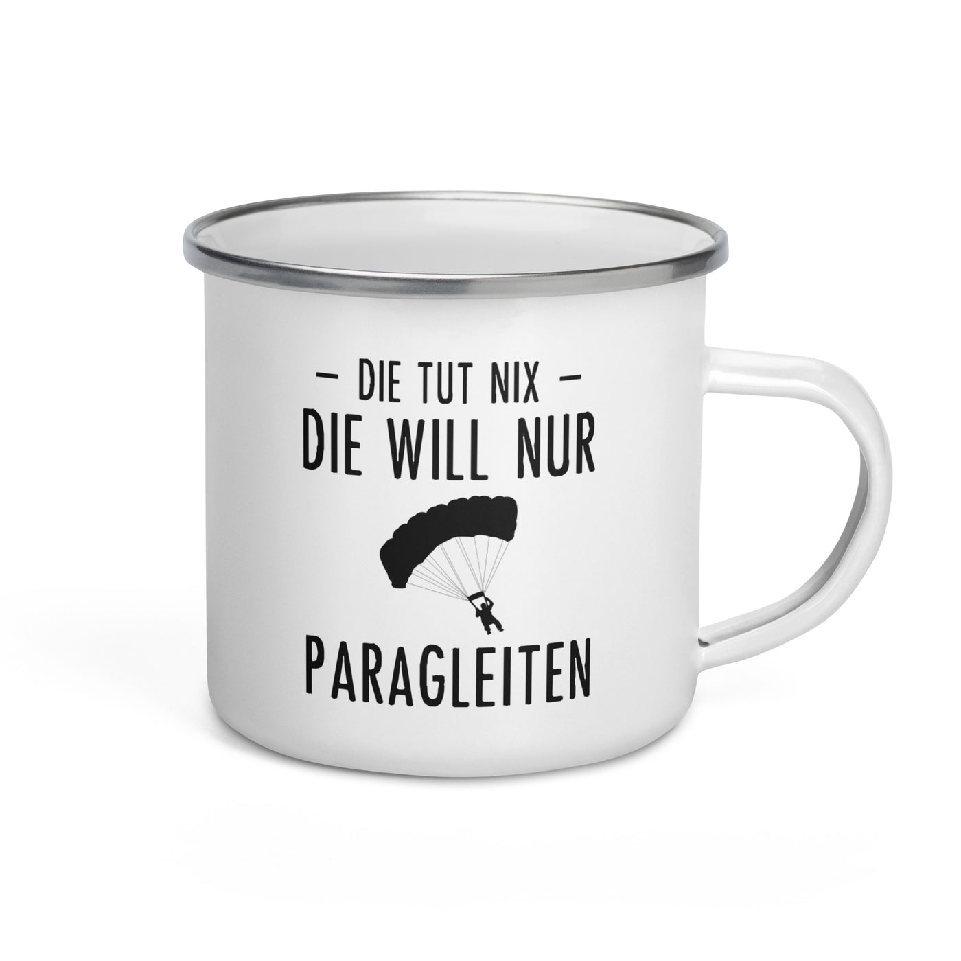 Die Tut Nix Die Will Nur Paragleiten - Emaille Tasse berge Default Title