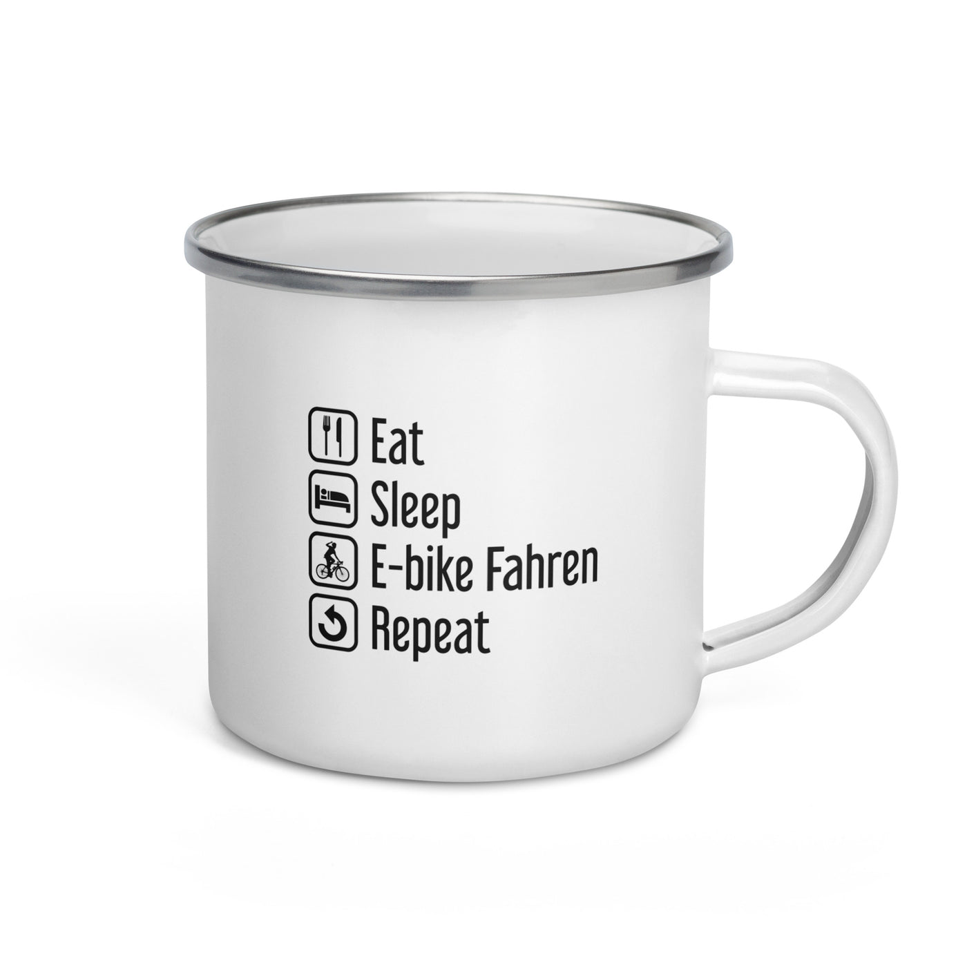 Eat Sleep E-Bike Fahren Repeat - Emaille Tasse e-bike Default Title