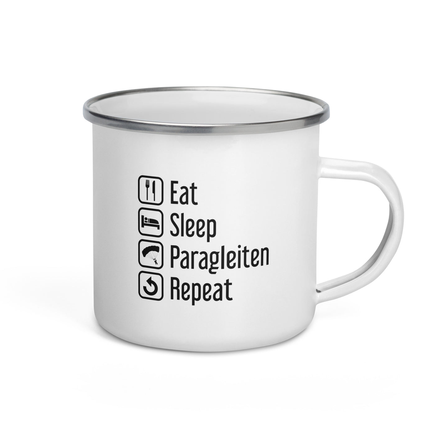 Eat Sleep Paragleiten Repeat - Emaille Tasse berge Default Title