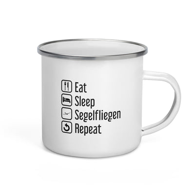 Eat Sleep Segelfliegen Repeat - Emaille Tasse berge Default Title