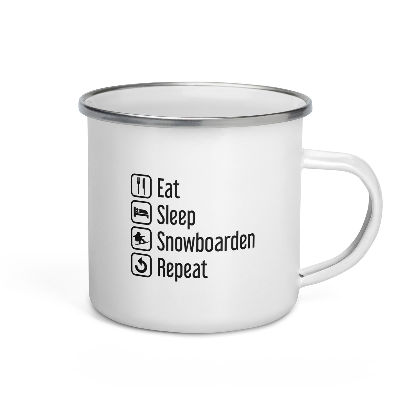 Eat Sleep Snowboarden Repeat - Emaille Tasse snowboarden Default Title