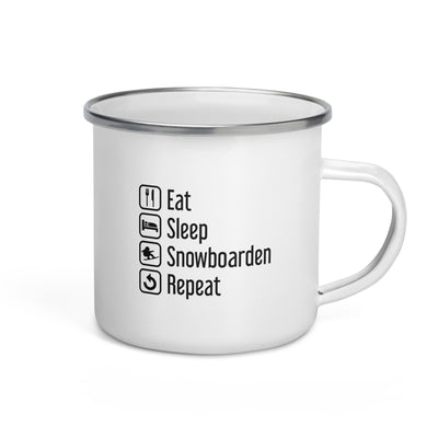 Eat Sleep Snowboarden Repeat - Emaille Tasse snowboarden Default Title