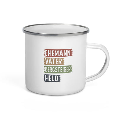 Ehemann, Vater, Bergsteiger, Held - Emaille Tasse berge Default Title