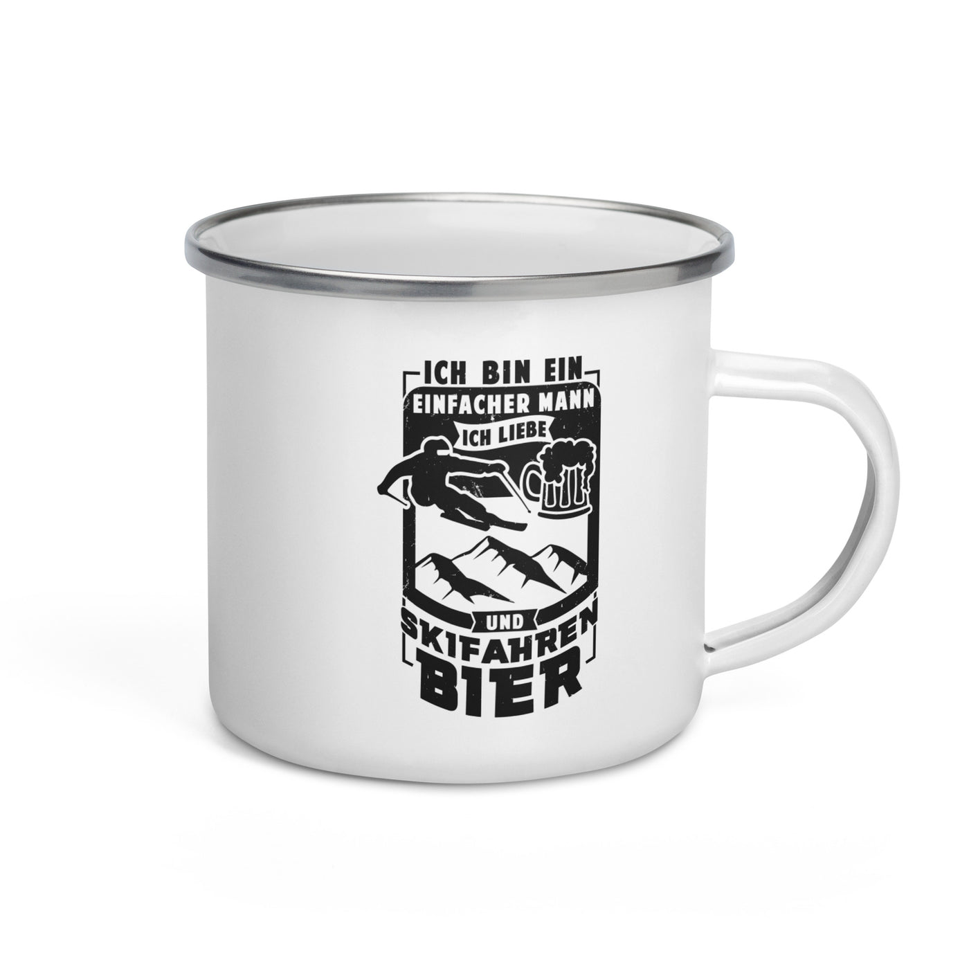 Einfacher Mann - Skifahren Und Bier - Emaille Tasse ski Default Title