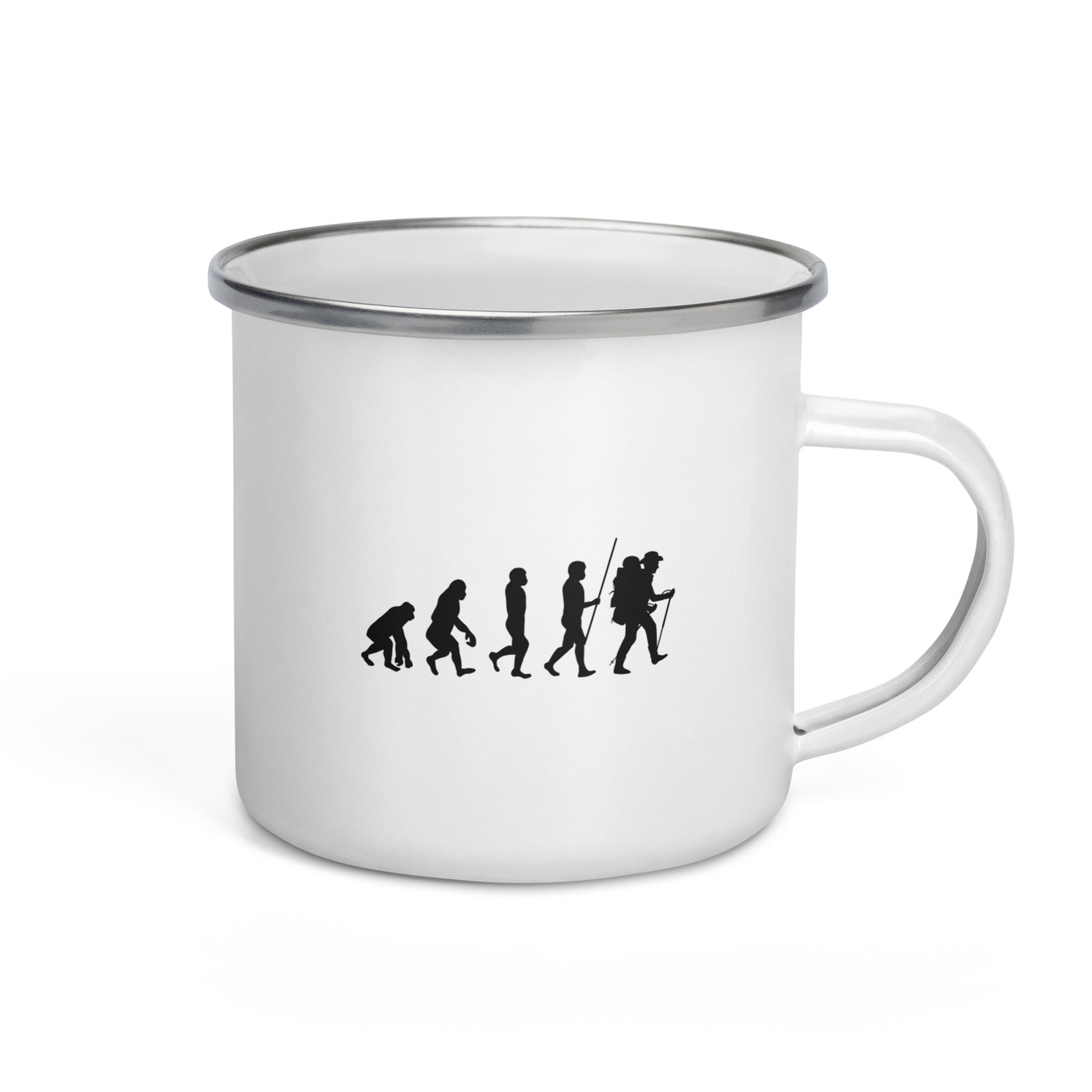 Evolution Wandermensch - Emaille Tasse wandern Default Title