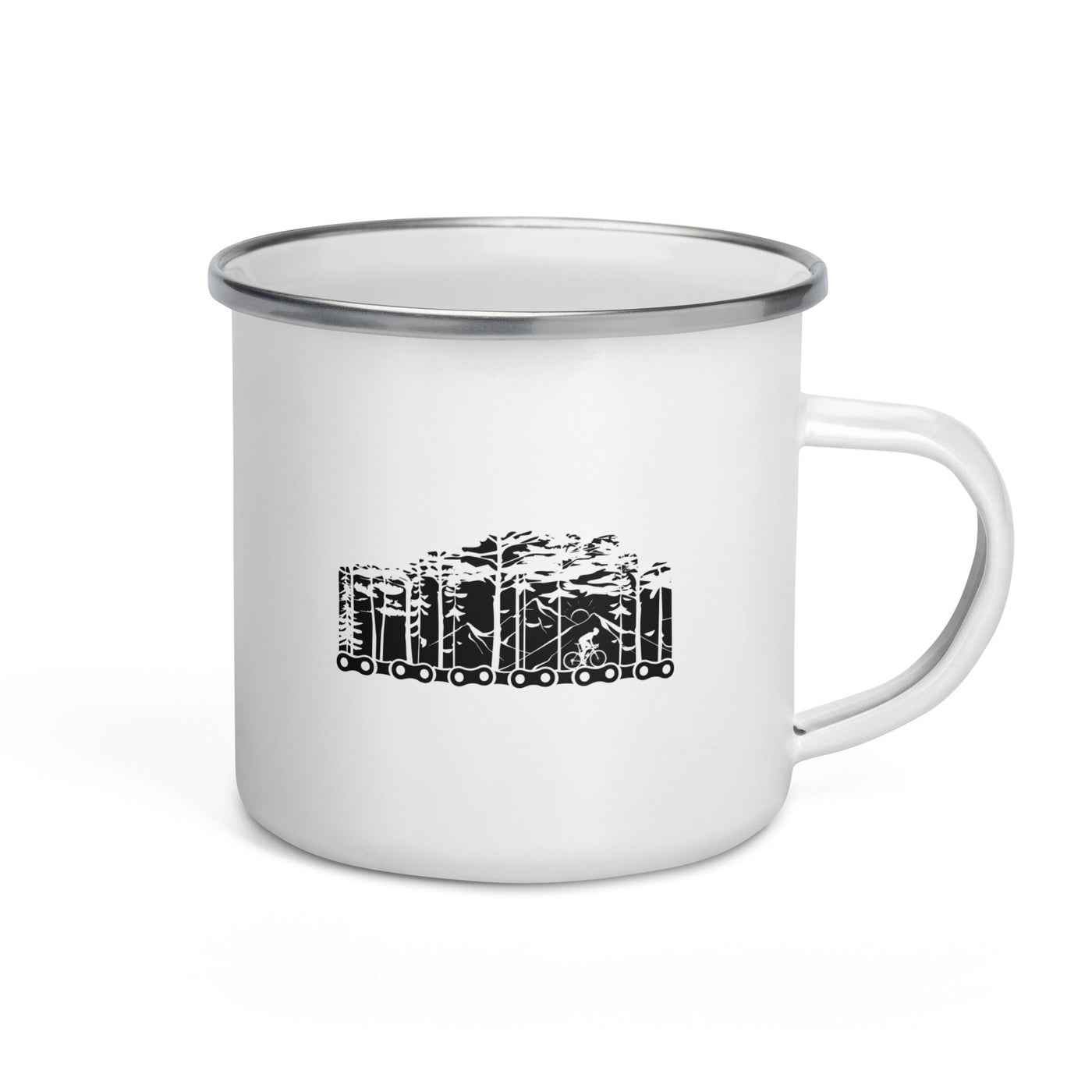 Fahrradkette Und Wald - Emaille Tasse fahrrad mountainbike Default Title