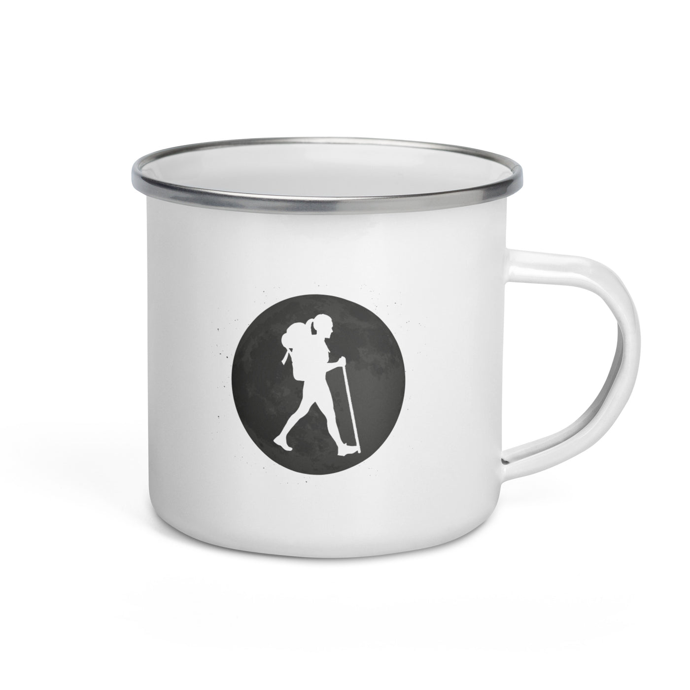 Full Moon - Female Hiking - Emaille Tasse wandern Default Title