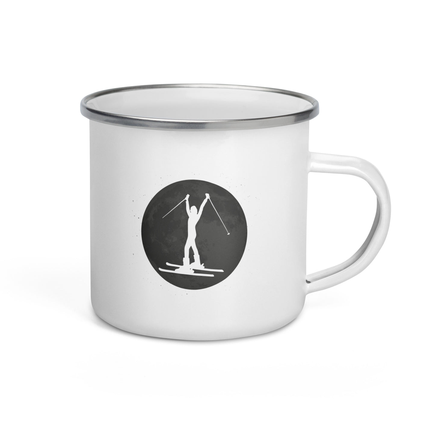 Full Moon - Female Skiing - Emaille Tasse ski Default Title