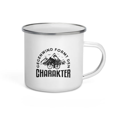 Gegenwind Formt Den Charakter - Emaille Tasse fahrrad mountainbike Default Title