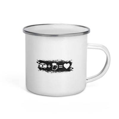 Grunge Rectangle - Heart - Beer - Camping Caravan - Emaille Tasse camping Default Title