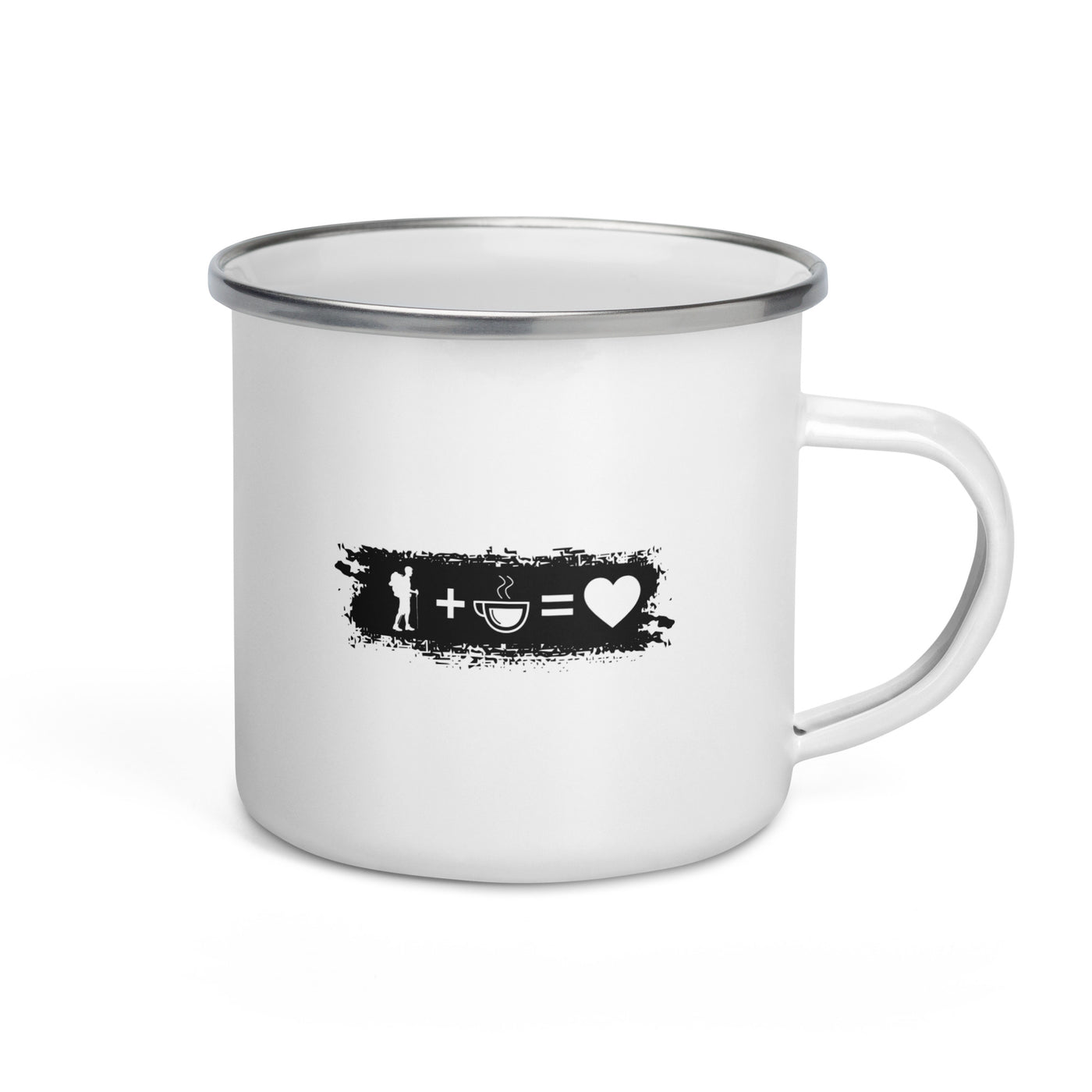 Grunge Rectangle - Heart - Coffee - Hiking - Emaille Tasse wandern Default Title