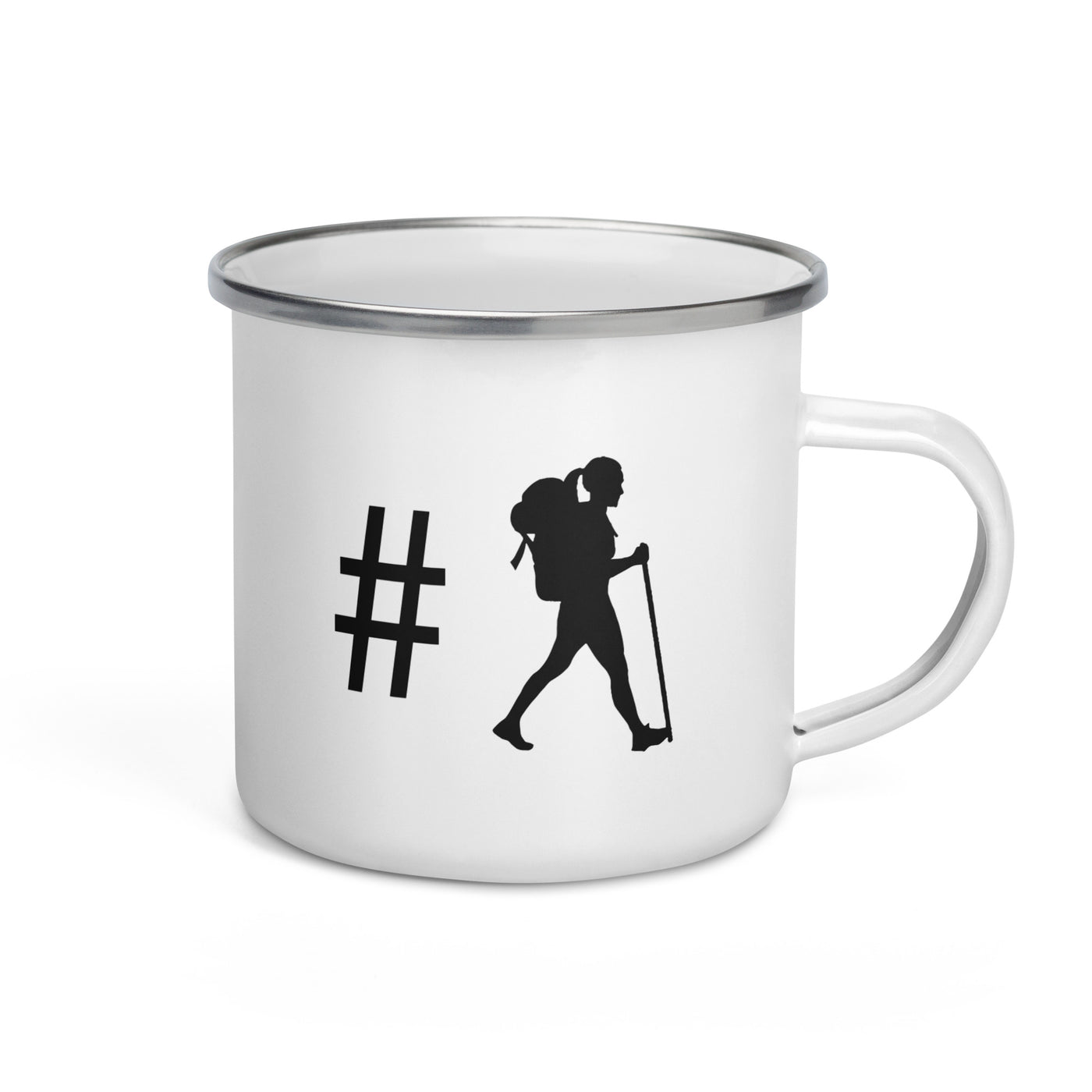 Hashtag - Female Hiking - Emaille Tasse wandern Default Title