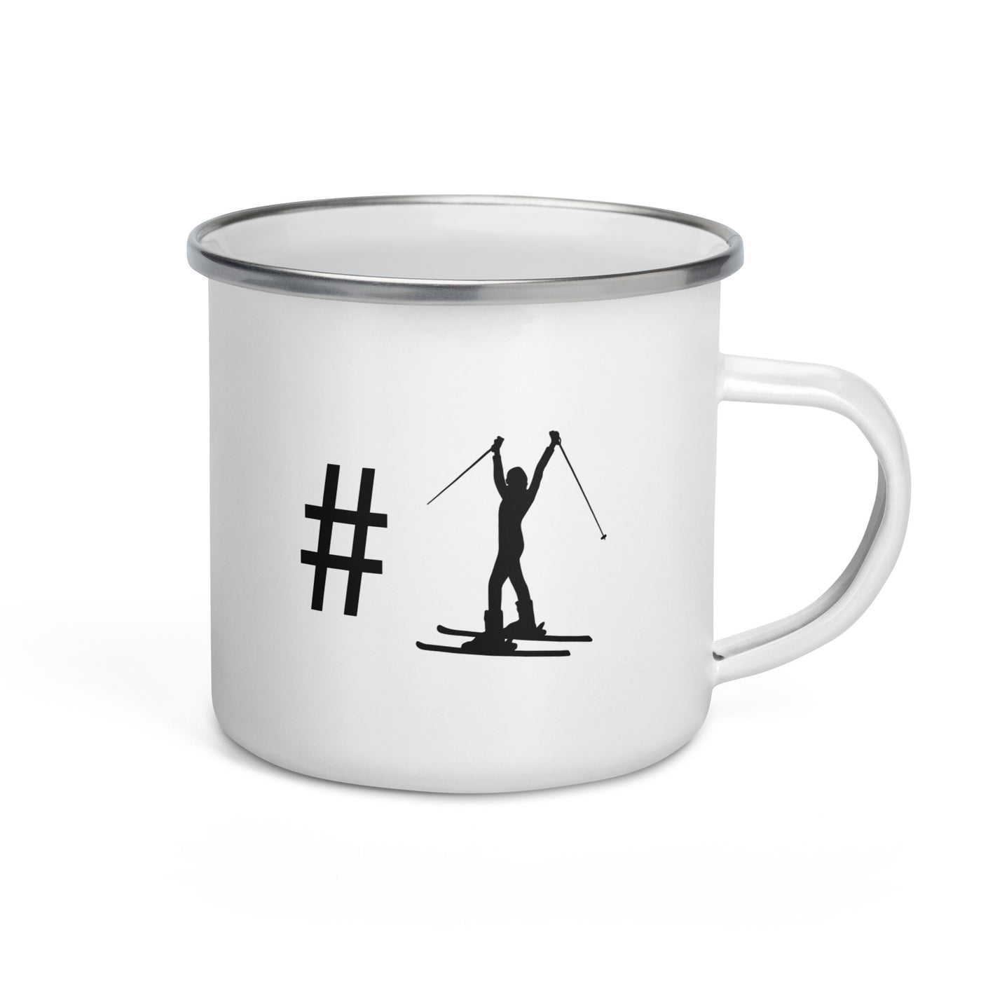 Hashtag - Female Skiing - Emaille Tasse ski Default Title