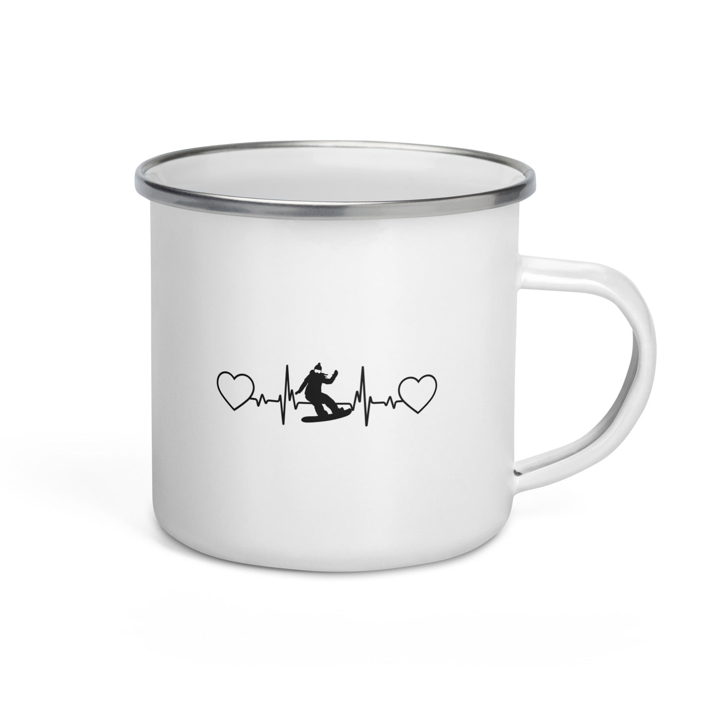 Heart - Heartbeat - Female Snowboarding - Emaille Tasse snowboarden Default Title