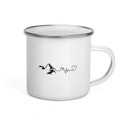 Heart - Heartbeat - Mountain - Skiing - Emaille Tasse ski Default Title